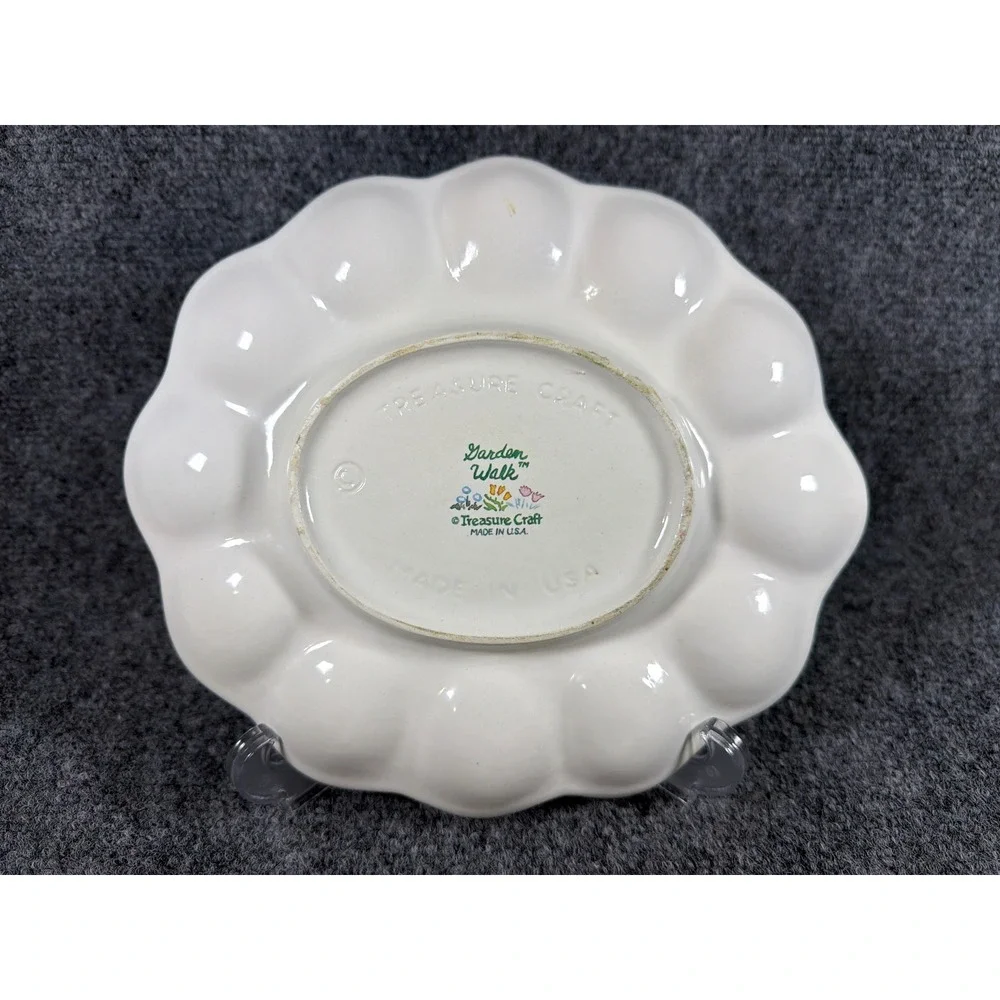 Treasure Craft Garden Walk Deviled Egg Platter Cottage Core